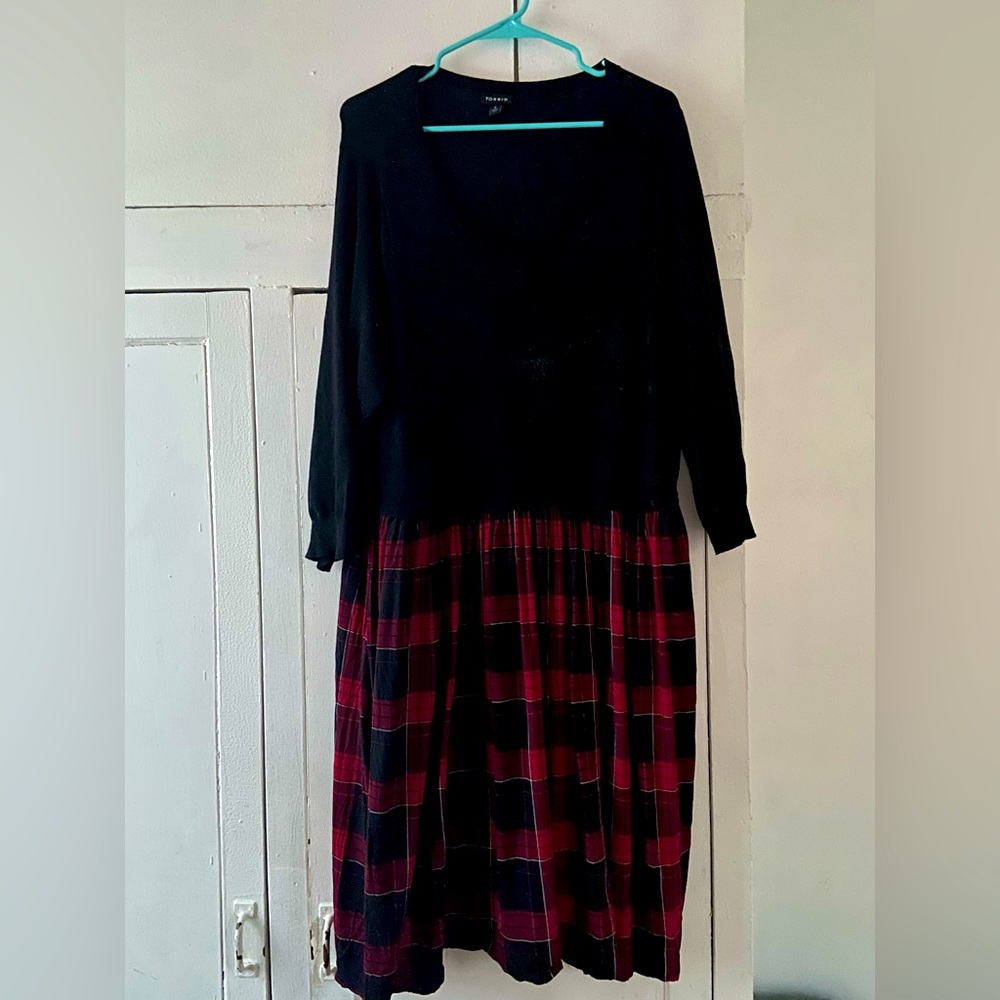 Torrid Plaid Midi Dress with Pockets